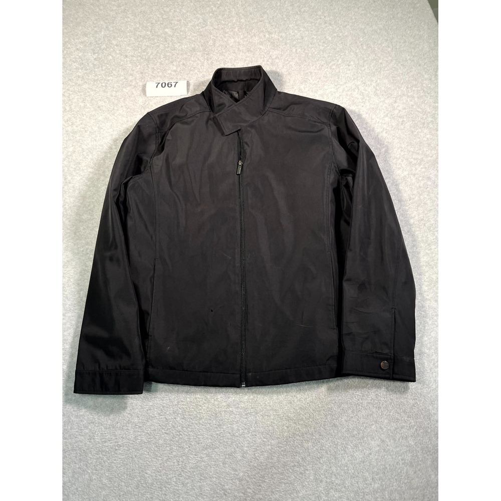Attention‎ Jacket Mens Large Black Lined Full Zip Long Sleeve Mock Neck Casual